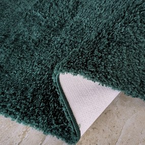 DY Tmavozelený protišmykový shaggy koberec Camel Rozmer: 80x150 cm