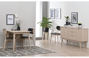 Matne lakovaný sklápací dubový jedálenský stôl Rowico Mimi, 80 x 80 cm