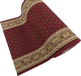 Associated Weavers, AKCIA: 80x80 cm Protišmykový behúň na mieru Inca 11 - obšitý zo všetkých strán, červená, chodba / predsieň