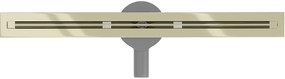 Mexen Flat Super Slim, super tenký odtokový žľab s 360° rotačným sifónom 60 cm, zlatá lesklá, 1551060
