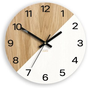 Drevené nástenné hodiny Oxford 33 cm dub prírodný/biely