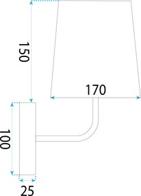 Toolight Toolight, nástenné svietidlo 1xE27 APP1612-1W, čierna, OSW-01594