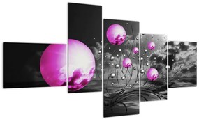 Abstraktný obraz - fialové gule