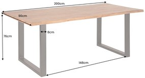 Dizajnový jedálenský stôl Massive 200 cm akácia