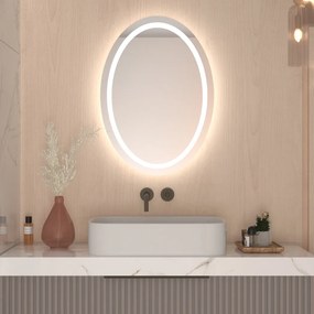 Oválne zrkadlo do kúpeľne s LED osvetlením A13 50x70