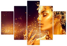 Obraz - Zlatý makeup (150x105 cm)