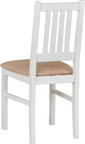 Jedálenská stolička Bono, biela/béžová látka