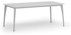 Rokovací stôl PRIMO OMEGA, 1800 x 900 mm, sivá podnož, biela