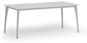 Rokovací stôl PRIMO OMEGA, 1800 x 900 mm, sivá podnož, biela