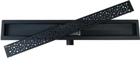 BPS-koupelny Sprchový odtokový žľab DL01 WAVE G5 HYD-2671 50 cm, čierny