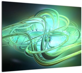 Obraz zelenej abstrakcie (70x50 cm)