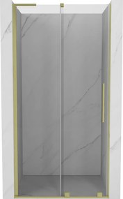 Mexen Velar L, posuvné sprchové dvere do otvoru 90 cm, 8mm číre sklo, zlatá matná, 871-090-003-01-55