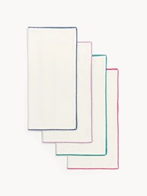 Súprava ručne vyrobených textilných obrúskov Zigzag, 4 ks