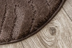 Kúpeľňový koberček SUPREME WAVES vlny, hnedý kruh