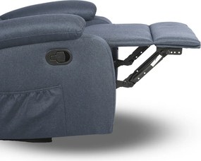 Relaxačné polohovacie TV kreslo VELORA — látka, tmavosivá, nosnosť 130 kg