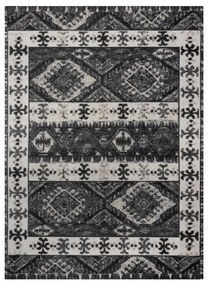 Moderný koberec MUNDO E0651 etnický outdoor bežový / čierny