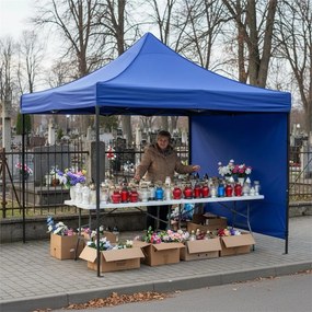 Nožnicový stan 3×3 m – námornícka modrá, záhradný a výstavný pavilón Springos GP0002