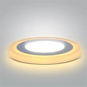 Ecolite Biely vstavaný LED panel guľatý 195mm 12W+4W podsvietený LED-DUO-R12W