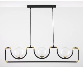 Jupiter 1990 - Luster na lanku HANZA 3xG9/10W/230V čierna/zlatá