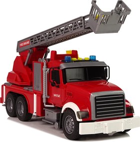 LEAN Toys Hasičské auto červené so striekaním vody, zvukmi a svetlami