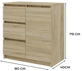 Komoda Ralp 80 cm dub sonoma