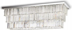 Stropné svietidlo Ideal Lux Martinez PL8 chróm 8xE14 103cm kov/sklo