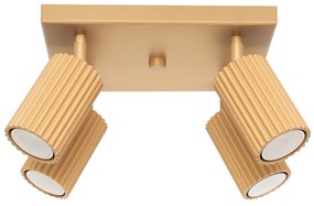 Stropné svietidlo Karbon, 4x zlaté kovové tienidlo, (možnosť polohovania)