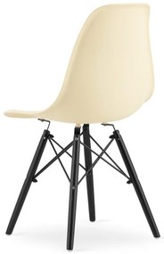 Set dvoch jedálenských stoličiek OSAKA krémové (čierne nohy) 2ks