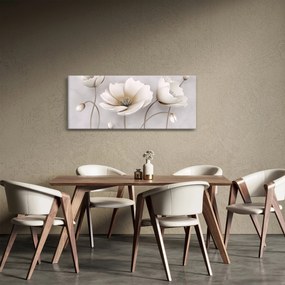 Obraz bielych kvetín (120x50 cm)
