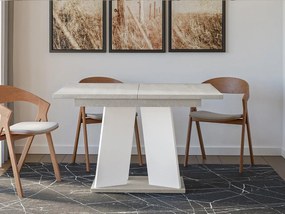 Rozkladací jedálenský stôl 120 cm Jeremias (sivá + biela) (pre 4-6 osôb). Akcia -6%. Vlastná spoľahlivá doprava až k Vám domov. 1105345