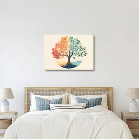 Obraz – Duálny strom s motýľom (70x50 cm)
