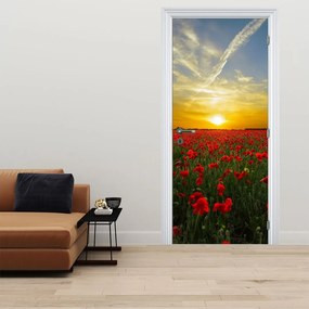 Fototapeta na dvere - Pole vlčích makov (95x205cm)