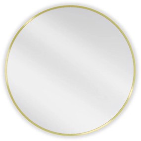 Mexen Loft, okrúhle kúpeľňové zrkadlo 75 cm, farba rámu zlatá lesklá, 9850-075-075-000-50