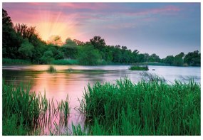 Samolepiaca fototapeta východ slnka pri rieke