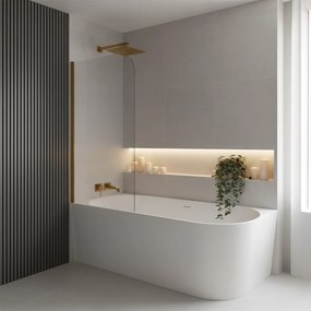 Asymetrická akrylátová rohová vaňa s krycím panelom REA SYDNEY BELLANTO Ľavá 170x80 cm, biela