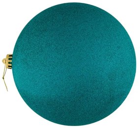 DECOLED Plastová koule, prům. 30 cm, paví zelená, glitter
