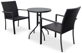 Balkónový set Nina + 2x ratanová stolička Wicker Pat