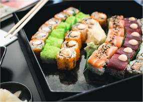 Sklenený obraz - Sushi (70x50 cm)