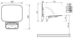 POLYSAN CW1110W Saap sklopné sedátko do sprchového kúta 35 x 32,8 cm, biela