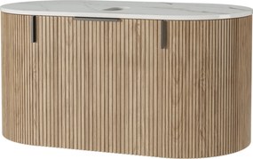 Závěsná skříňka s deskou a umyvadlem La Simplicite 80 cm dub přírodní/bílá
