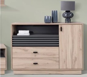 Komoda Ancona, 120 cm, dub estana/antracit%