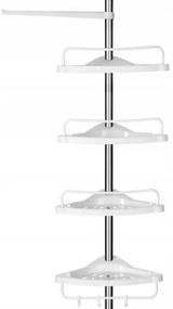 Rohová polica do kúpeľne COMPACT teleskopická 104-315 cm, biela