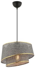 Závesný luster na lanku BARETTE 1xE27/60W/230V sivá/zlatá