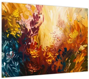Obraz - Abstraktná maľba kvetov (70x50 cm)