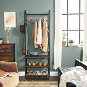 Predsieňová stena TAYLOR s botníkom 181x58 cm, rustikálne hnedá