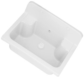 Gamma Manta, univerzálna plastová výlevka 55,6x37,3x34,8 cm + sifón, 1-komorová, biela, GMA-KGR56-WH