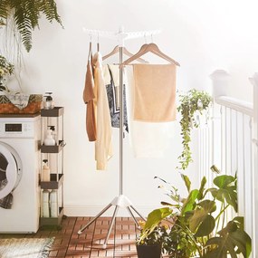 Sušiak na bielizeň, s 3 otočnými ramenami, na 27 ks oblečenia, výška 151,5 cm, biely