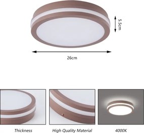 Brilagi - LED vonkajšie svietidlo s pohybovým senzorom BENE LED/24W/230V pr. 26 cm hnedé IP54