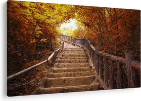 Obraz - Schody v prírode na jeseň (90x60 cm)