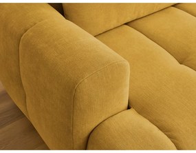 Rozkladacia/s úložným priestorom rohová pohovka v horčicovej farbe (pravý roh/s leňoškou) Fuji – Bobochic Paris